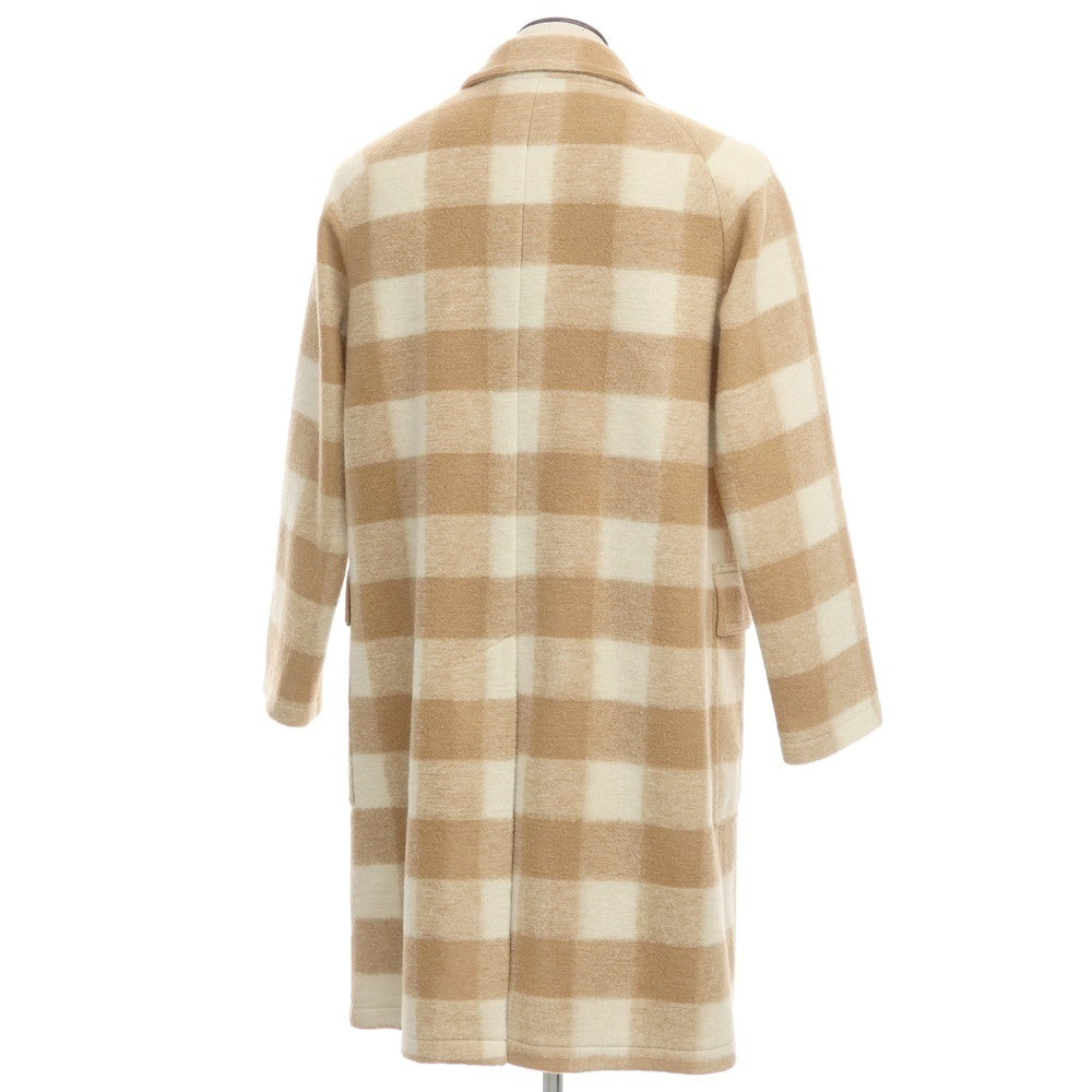 [New] Tagliatore LOYD Rayon Acrylic Check Balmac Coat Camel x White [Size 48] [BRW] [A/W] [Condition Rank N] [Men&