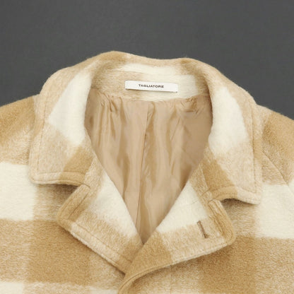 [New] Tagliatore LOYD Rayon Acrylic Check Balmac Coat Camel x White [Size 48] [BRW] [A/W] [Condition Rank N] [Men&