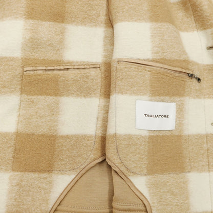 [New] Tagliatore LOYD Rayon Acrylic Check Balmac Coat Camel x White [Size 48] [BRW] [A/W] [Condition Rank N] [Men&