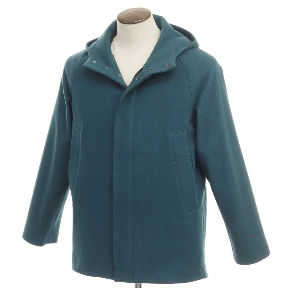 [New] TAGLIATORE Wool Nylon Cashmere Hooded Coat Dark Turquoise [Size 48] [GRN] [A/W] [Condition Rank N] [Men&