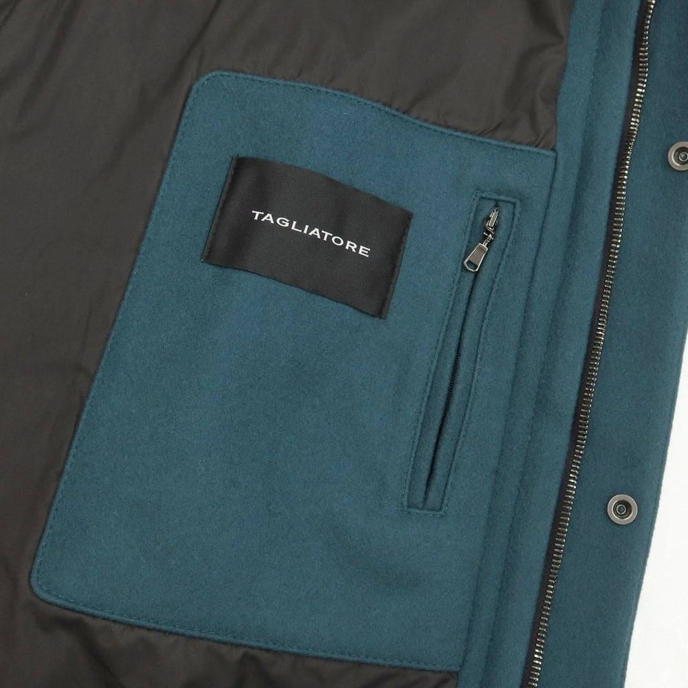 [New] TAGLIATORE Wool Nylon Cashmere Hooded Coat Dark Turquoise [Size 48] [GRN] [A/W] [Condition Rank N] [Men&