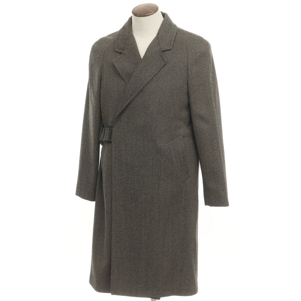 [New] TAGLIATORE BENTON Wool Tielock Coat Black x Ivory [Size 48] [BLK] [A/W] [Condition Rank N] [Men&