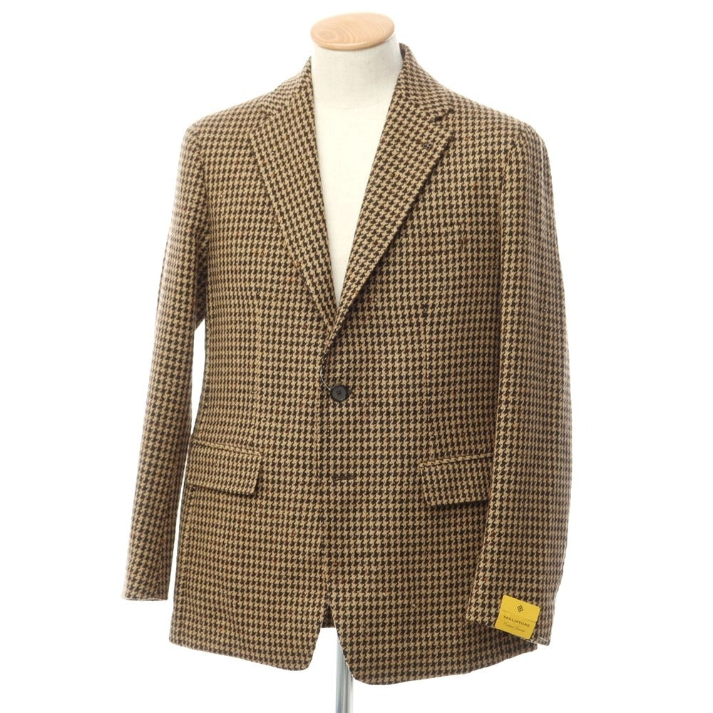 [New] TAGLIATORE Wool nylon check 3B casual jacket beige x dark brown [Size 44] [BEI] [A/W] [Condition rank N] [Men&