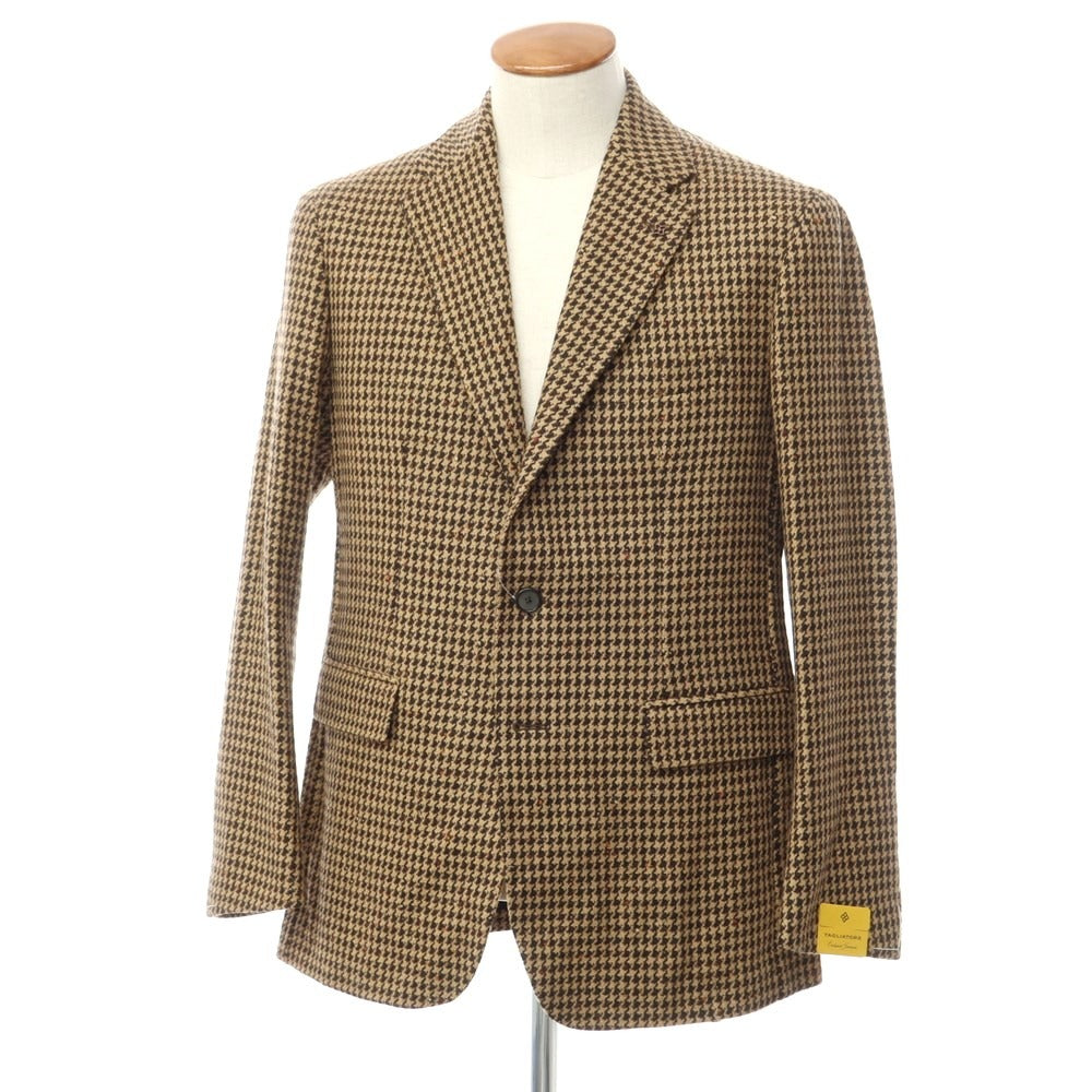 [New] TAGLIATORE Wool nylon check 3B casual jacket 
Beige x Dark Brown [Size 46] [BEI] [A/W] [Condition Rank N] [Men&