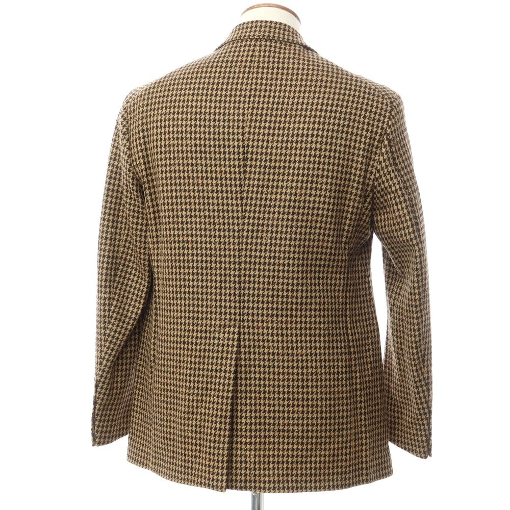 [New] TAGLIATORE Wool nylon check 3B casual jacket
 Beige x Dark Brown [Size 46] [BEI] [A/W] [Condition Rank N] [Men&