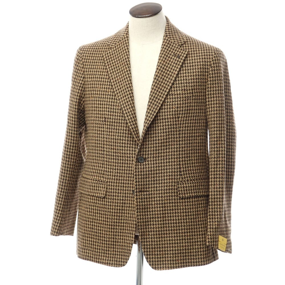 [New] TAGLIATORE Wool nylon check 3B casual jacket
 Beige x Dark Brown [Size 48] [BEI] [A/W] [Condition Rank N] [Men&