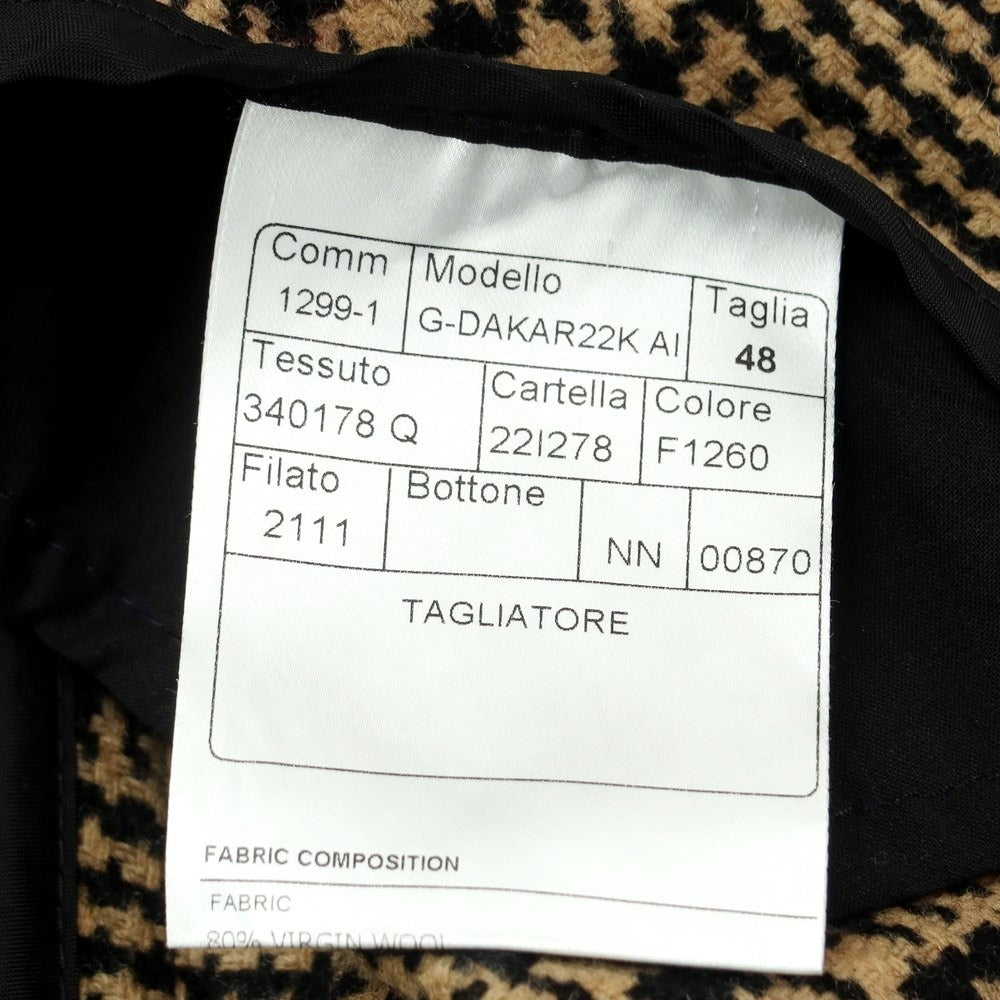 [New] TAGLIATORE Wool nylon check 2B casual jacket
 Beige x Black [Size 48] [BEI] [A/W] [Condition Rank N] [Men&