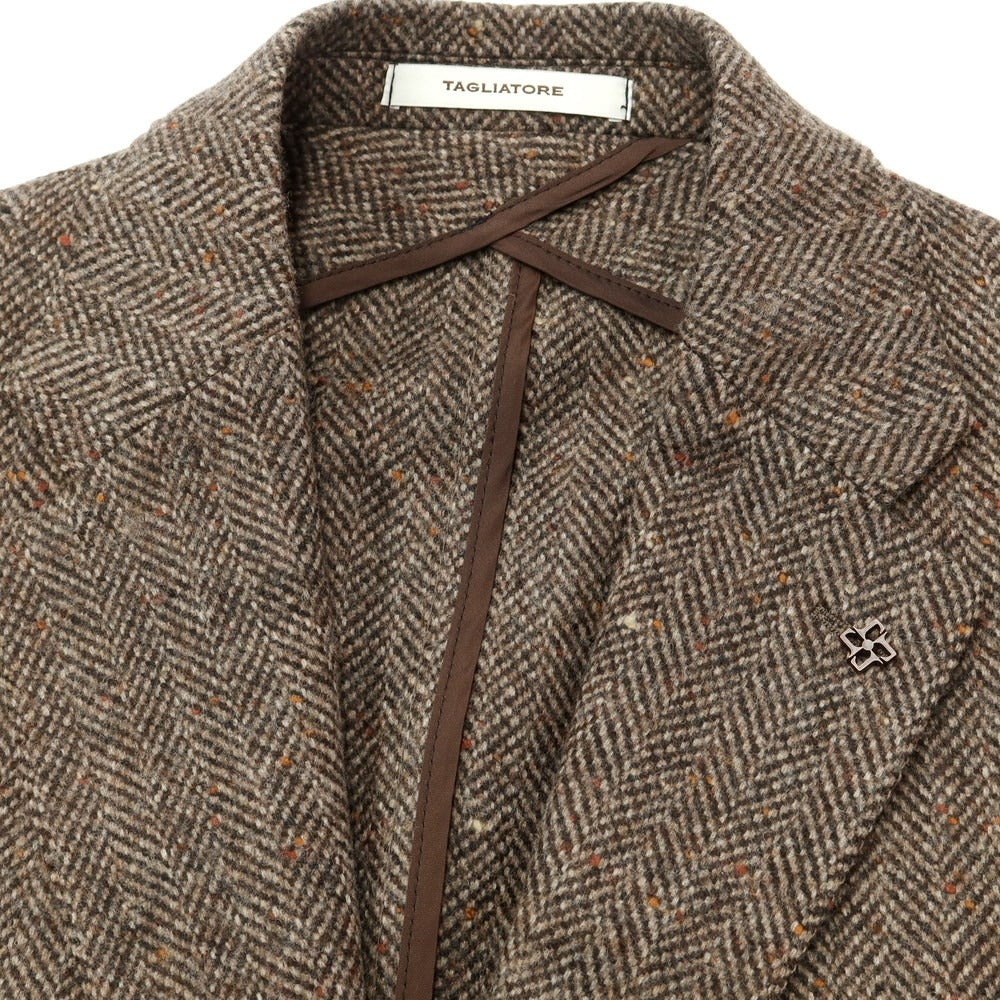 [New] TAGLIATORE wool nylon herringbone 3B casual jacket
 Brown [Size 48] [BRW] [A/W] [Condition Rank N] [Men&