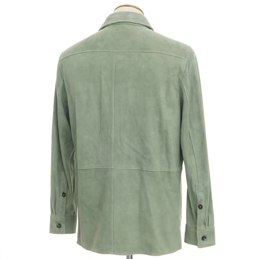 [New Outlet] Tagliatore TAGLIATORE LORENZ Lamb Suede Shirt Jacket Leather Blouson Sage Green [Size 48] [GRN] [A/W] [Condition Rank N-] [Men&