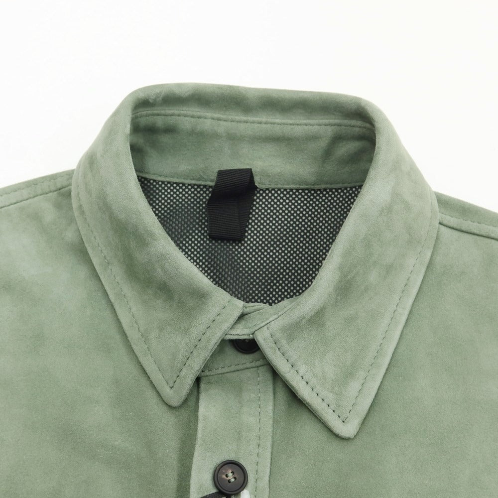 [New Outlet] Tagliatore TAGLIATORE LORENZ Lamb Suede Shirt Jacket Leather Blouson Sage Green [Size 48] [GRN] [A/W] [Condition Rank N-] [Men&