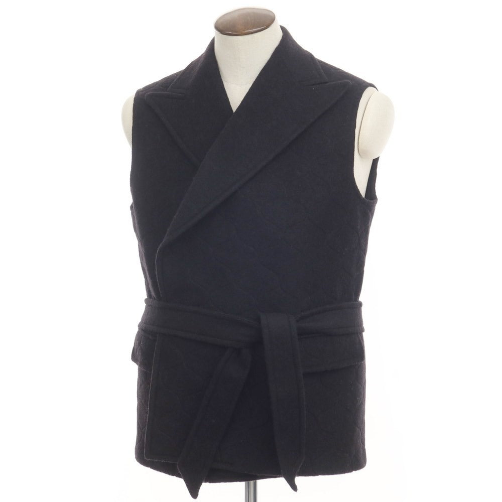 [New] TAGLIATORE Polyester Wool Belted Quilted Vest Black [Size 48] [BLK] [A/W] [Condition Rank N] [Men&