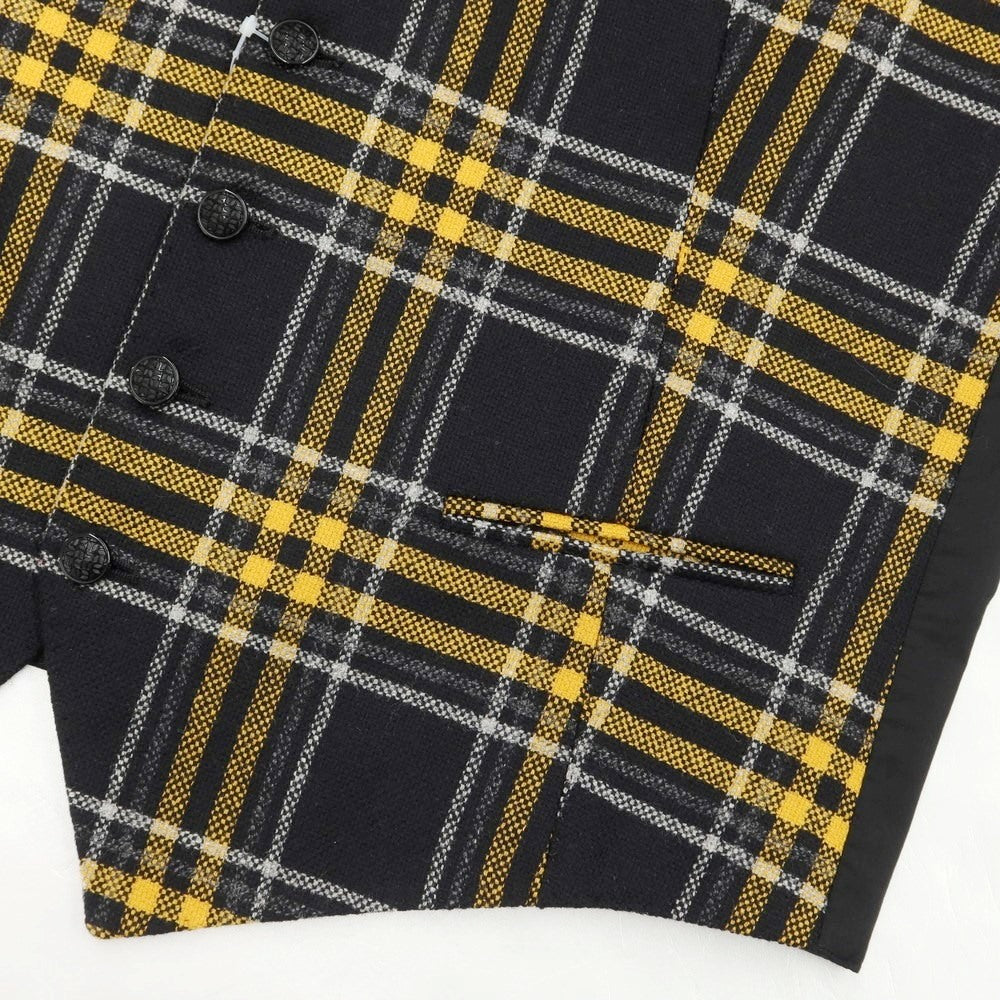 [New] TAGLIATORE Wool Check Gilet Vest Black x Yellow [48] [Condition Rank N] [Men&