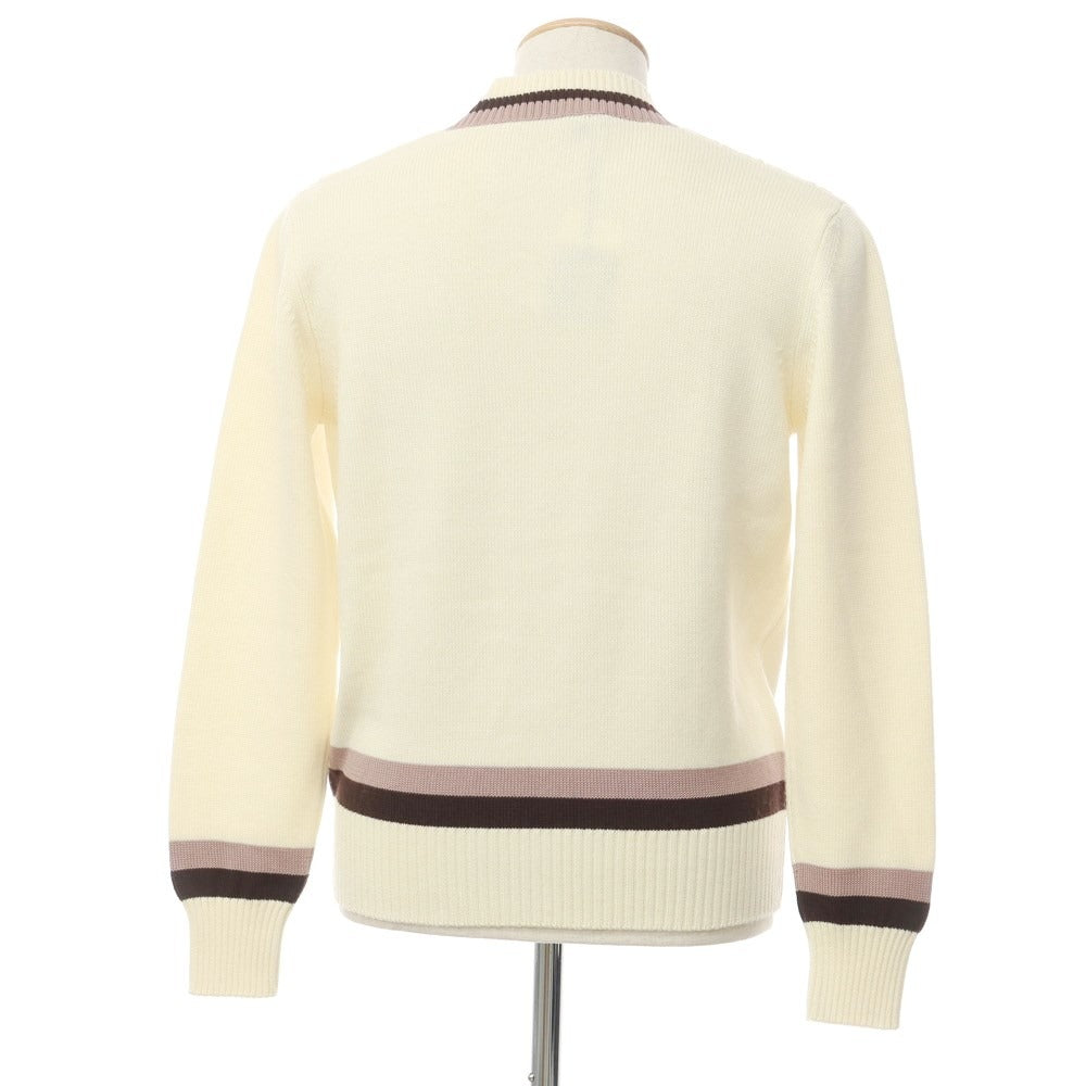 [New] TAGLIATORE Wool V-neck Tilden Knit Ivory [Size 46] [BEI] [A/W] [Condition Rank N] [Men&