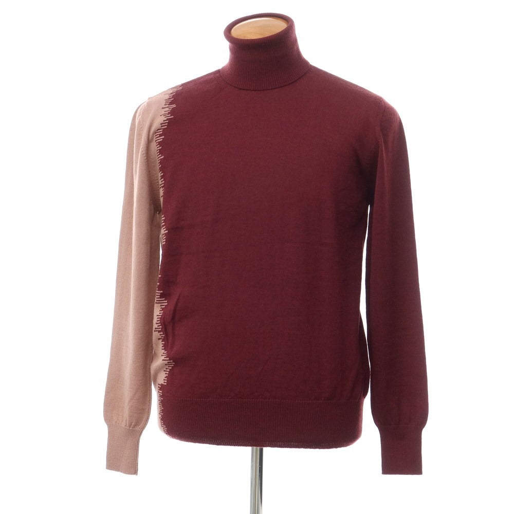 [New] TAGLIATORE wool turtleneck pullover knit
 Bordeaux x Rose Pink [Size 48] [RED] [A/W] [Condition Rank N] [Men&