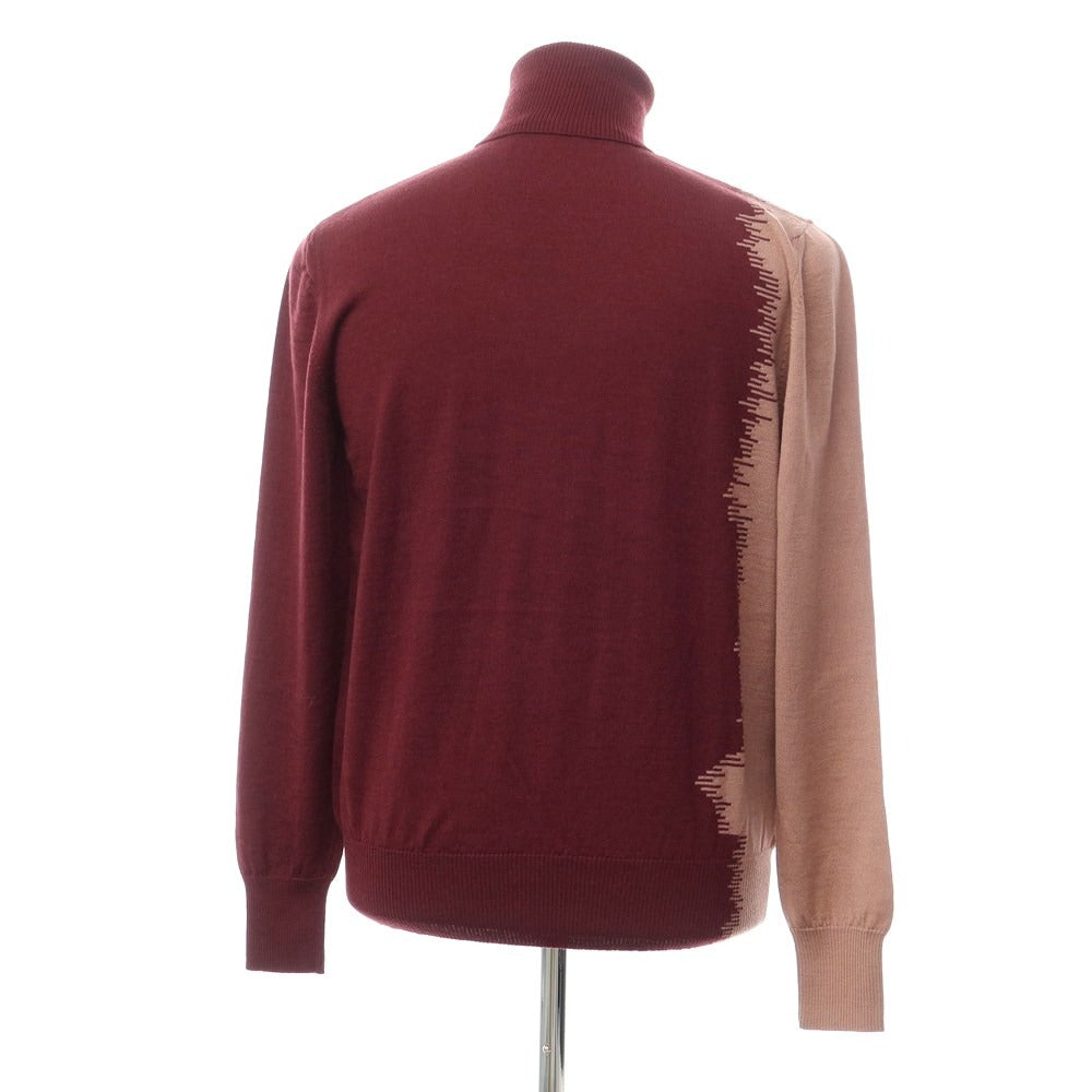 [New] TAGLIATORE wool turtleneck pullover knit
 Bordeaux x Rose Pink [Size 48] [RED] [A/W] [Condition Rank N] [Men&