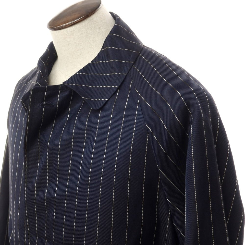 [New] TAGLIATORE Linen acetate striped baldachin coat Navy x white [48] [Condition rank N] [Men&