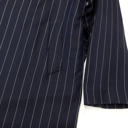 [New] TAGLIATORE Linen acetate striped baldachin coat Navy x white [48] [Condition rank N] [Men&