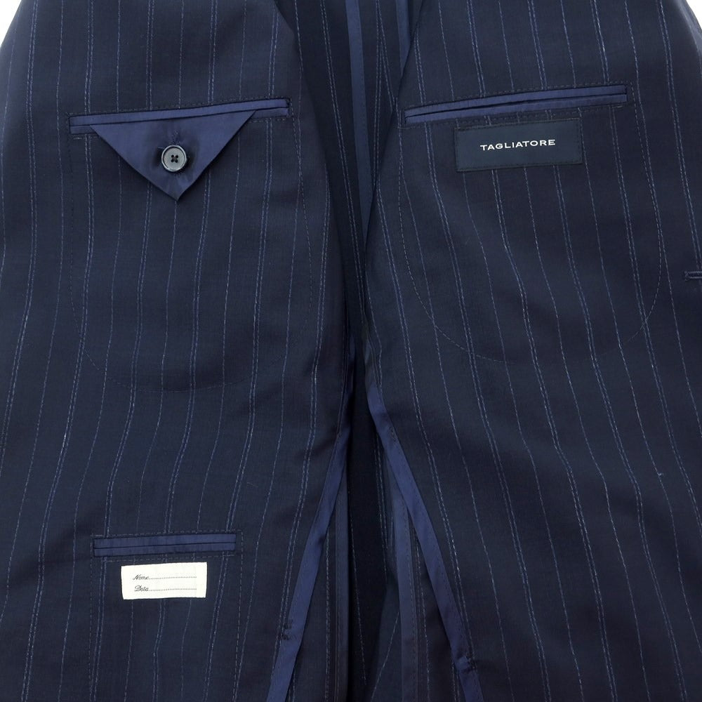 [New] TAGLIATORE Wool linen striped 2B tailored jacket
 Navy x Blue [Size 44] [NVY] [S/S] [Condition Rank N] [Men&