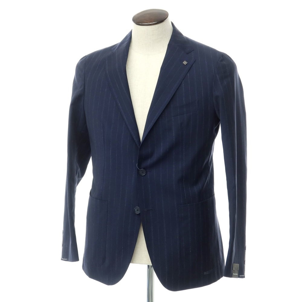 [New] TAGLIATORE Wool linen striped 2B tailored jacket
 Navy x Blue [Size 48] [NVY] [S/S] [Condition Rank N] [Men&