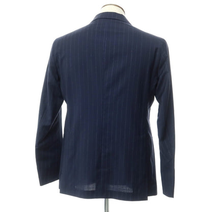 [New] TAGLIATORE Wool linen striped 2B tailored jacket
 Navy x Blue [Size 50] [NVY] [S/S] [Condition Rank N] [Men&