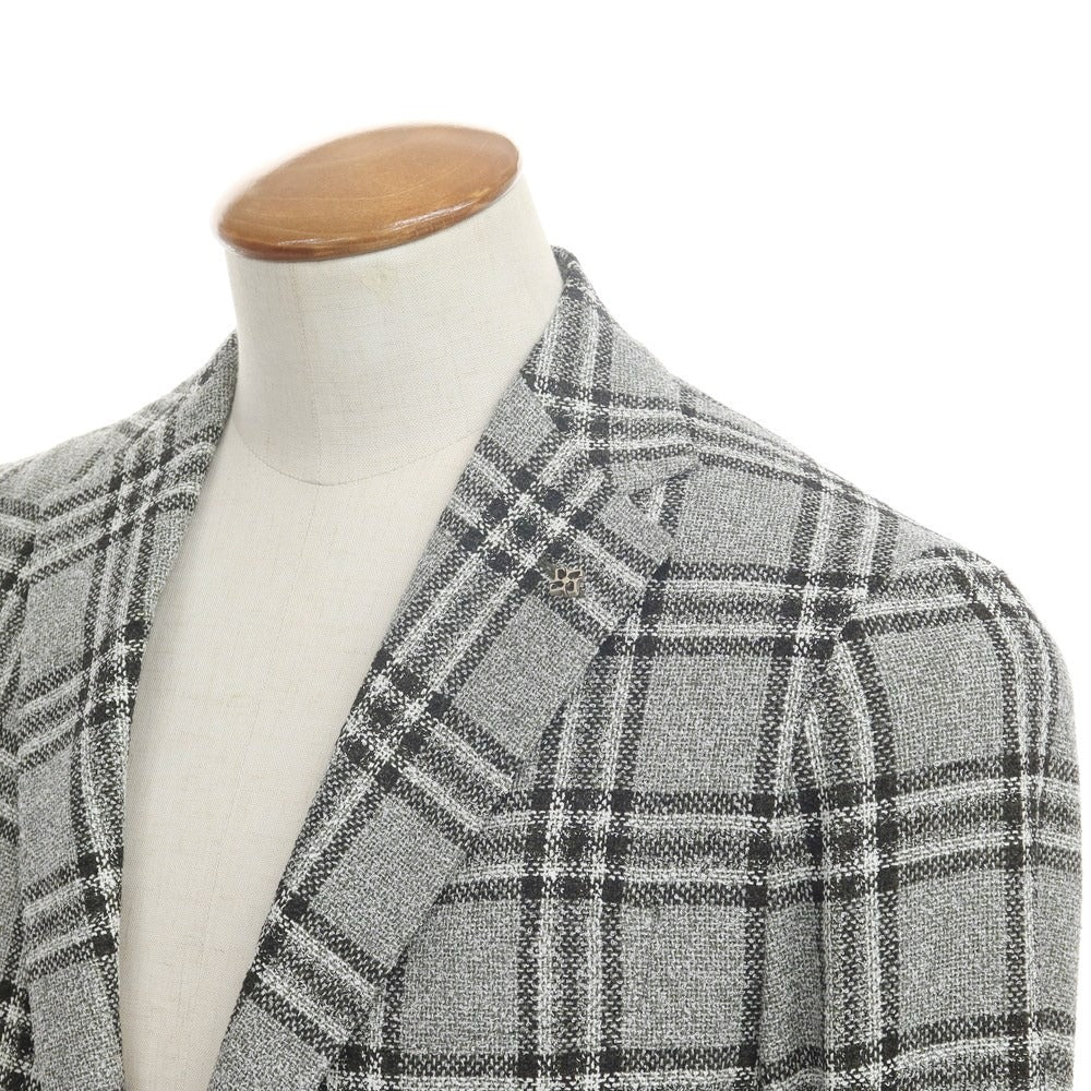 [New] TAGLIATORE Rayon Cotton Nylon 2B Tailored Jacket
 Gray x Black x Olive [Size 46] [GRY] [S/S] [Condition Rank N] [Men&