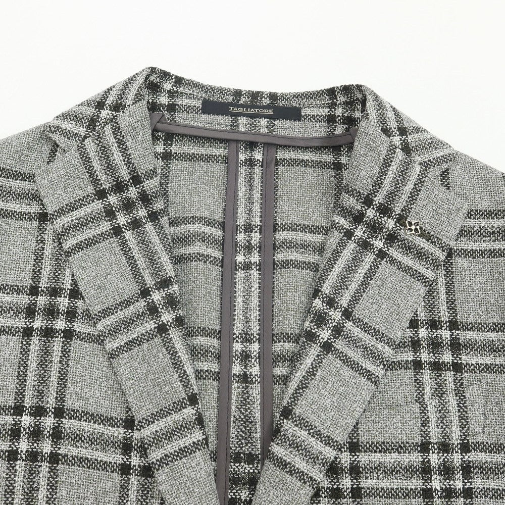 [New] TAGLIATORE Rayon Cotton Nylon 2B Tailored Jacket
 Gray x Black x Olive [Size 46] [GRY] [S/S] [Condition Rank N] [Men&