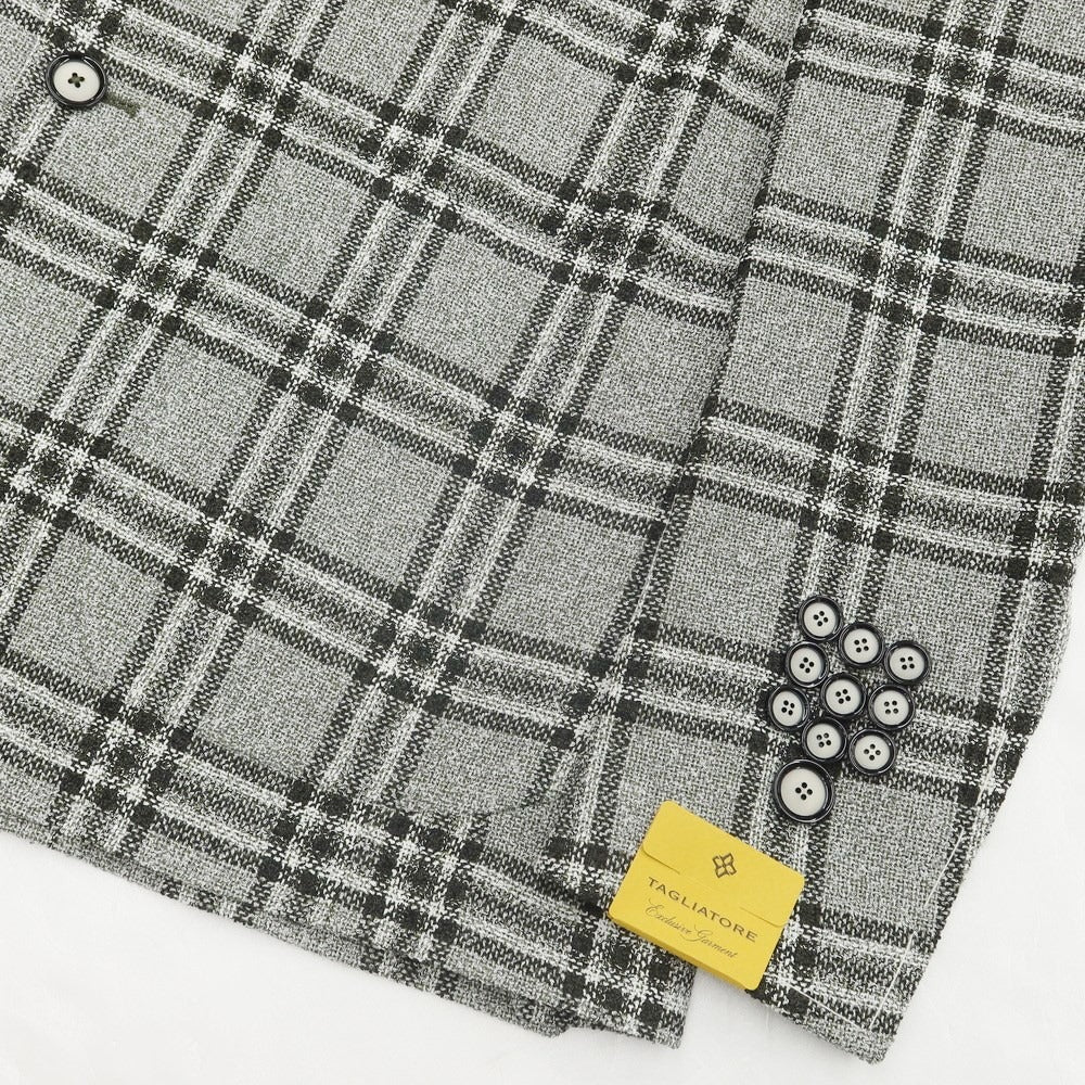 [New] TAGLIATORE Rayon Cotton Nylon 2B Tailored Jacket
 Gray x Black x Olive [Size 46] [GRY] [S/S] [Condition Rank N] [Men&