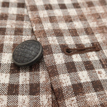 [New] TAGLIATORE wool silk linen 2B casual jacket
 Brown x White [Size 48] [BRW] [S/S] [Condition Rank N] [Men&