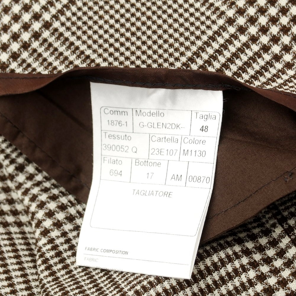 [New] TAGLIATORE Wool Check Double Breasted Casual Jacket Brown x White [48] [Condition Rank N] [Men&