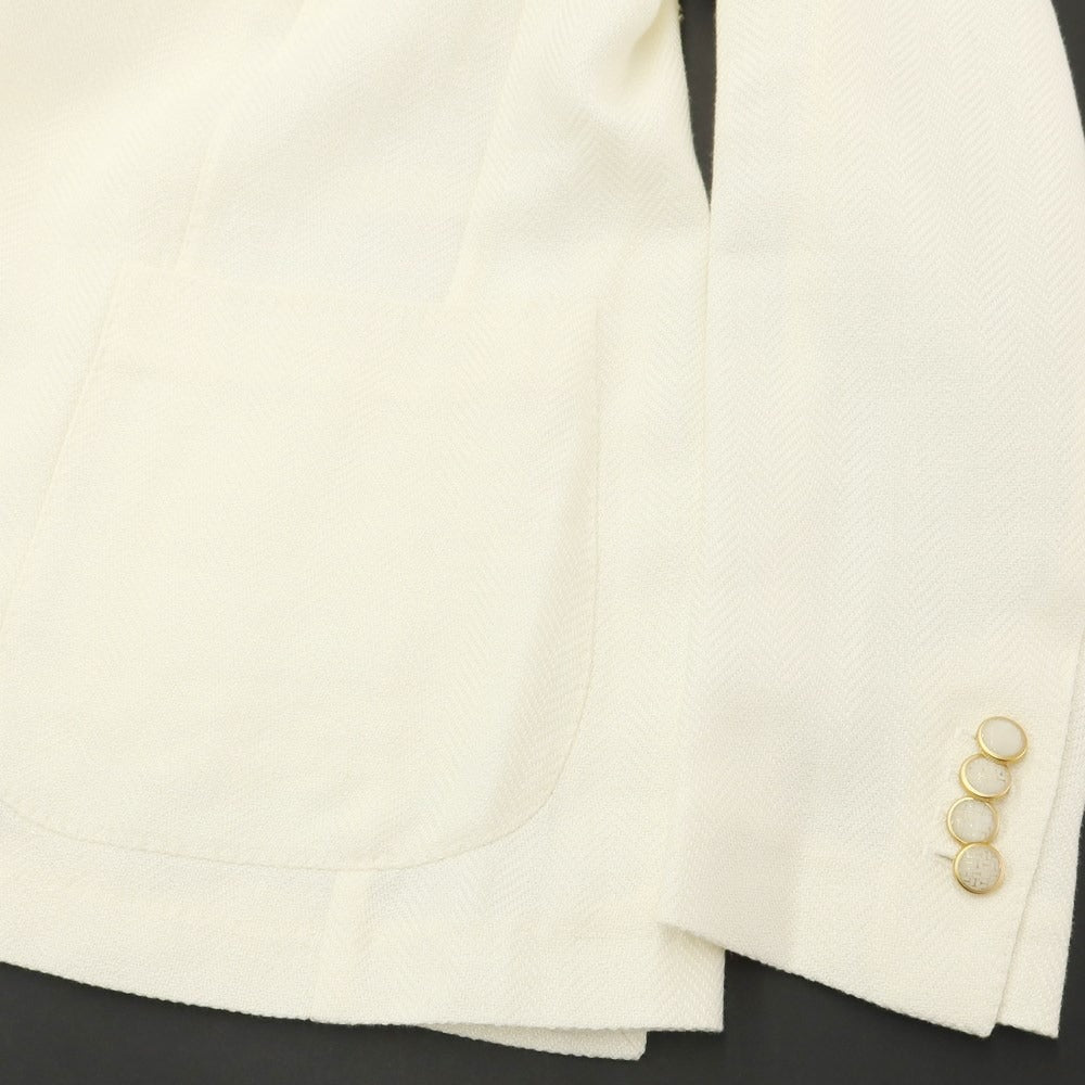 [Used] TAGLIATORE cotton linen 2B casual jacket
 Off-white [Size 48] [WHT] [S/S] [Condition Rank B] [Men&