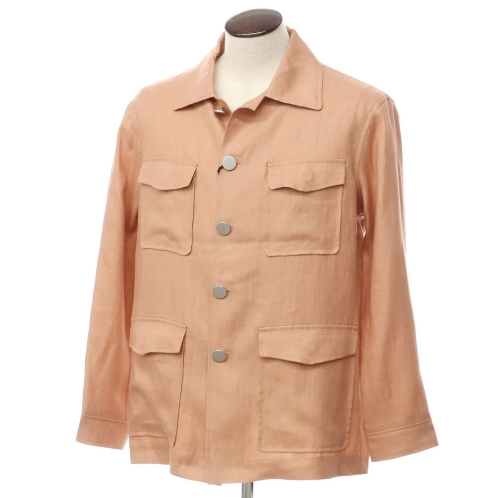 [New] TAGLIATORE Linen Safari Jacket Military Jacket
 Pink [Size 48] [PNK] [S/S] [Condition Rank N] [Men&