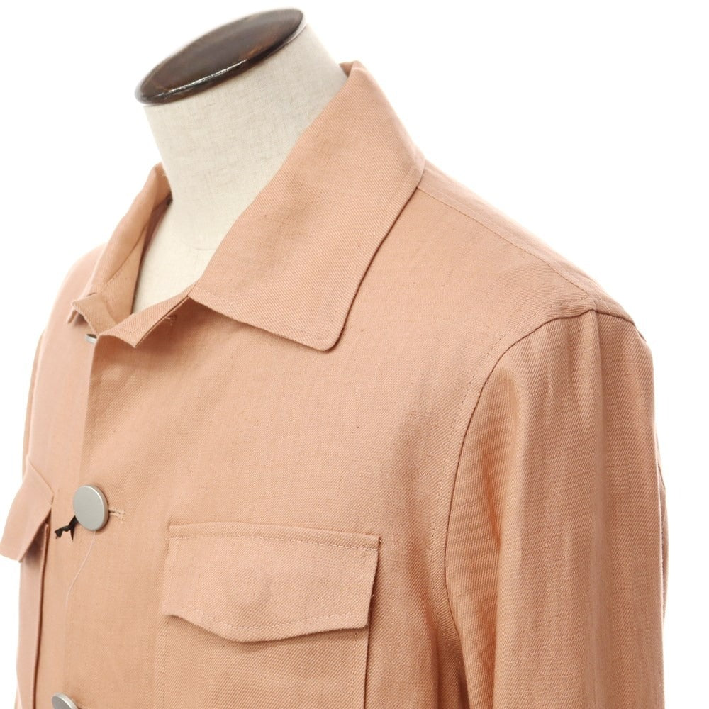 [New] TAGLIATORE Linen Safari Jacket Military Jacket
 Pink [Size 48] [PNK] [S/S] [Condition Rank N] [Men&