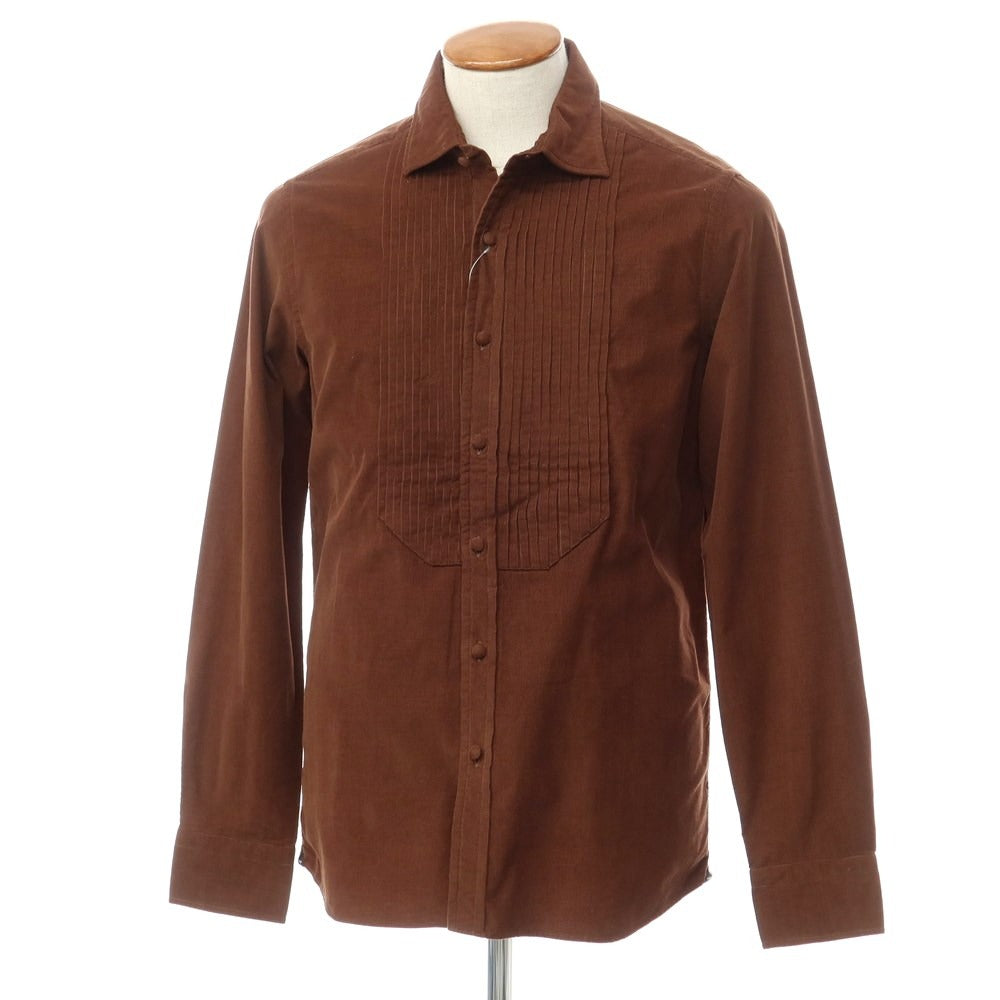 [New] TAGLIATORE Corduroy Busam Shirt Brown [40] [Condition Rank N] [Men&