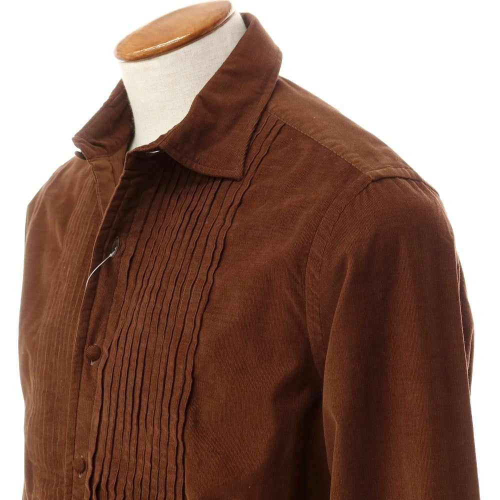 [New] TAGLIATORE Corduroy Busam Shirt Brown [40] [Condition Rank N] [Men&