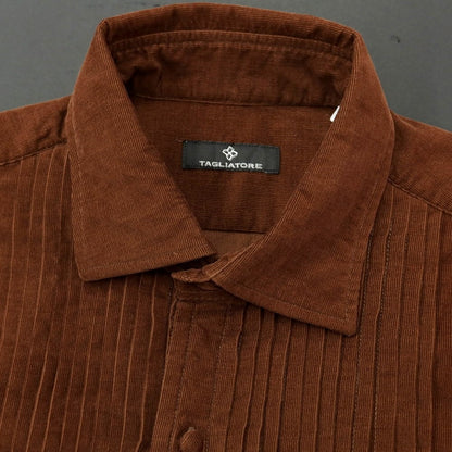 [New] TAGLIATORE Corduroy Busam Shirt Brown [40] [Condition Rank N] [Men&