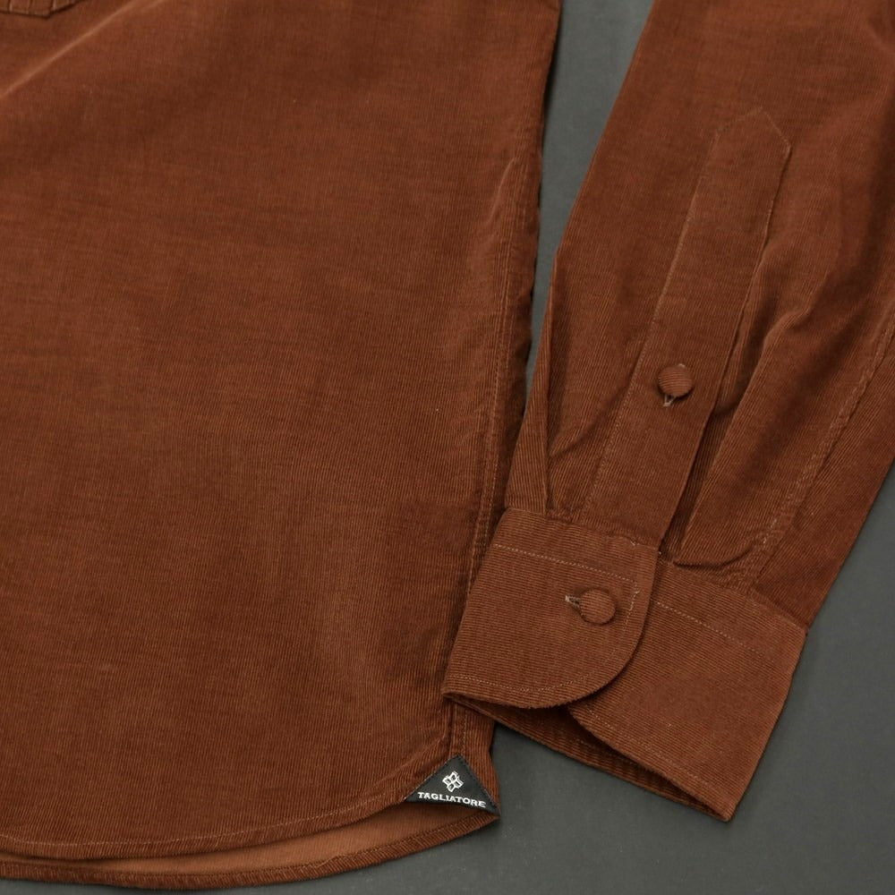 [New] TAGLIATORE Corduroy Busam Shirt Brown [40] [Condition Rank N] [Men&