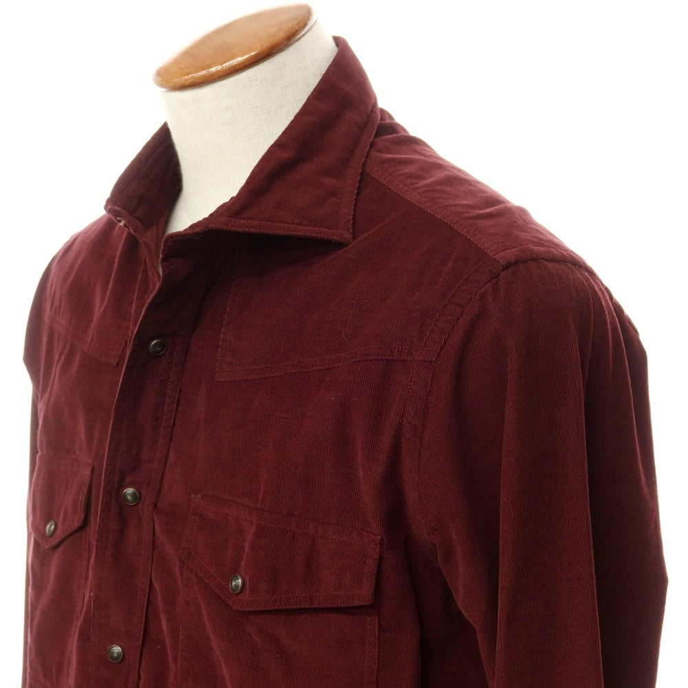 [New] TAGLIATORE Corduroy Western Shirt Bordeaux [40] [Condition Rank N] [Men&