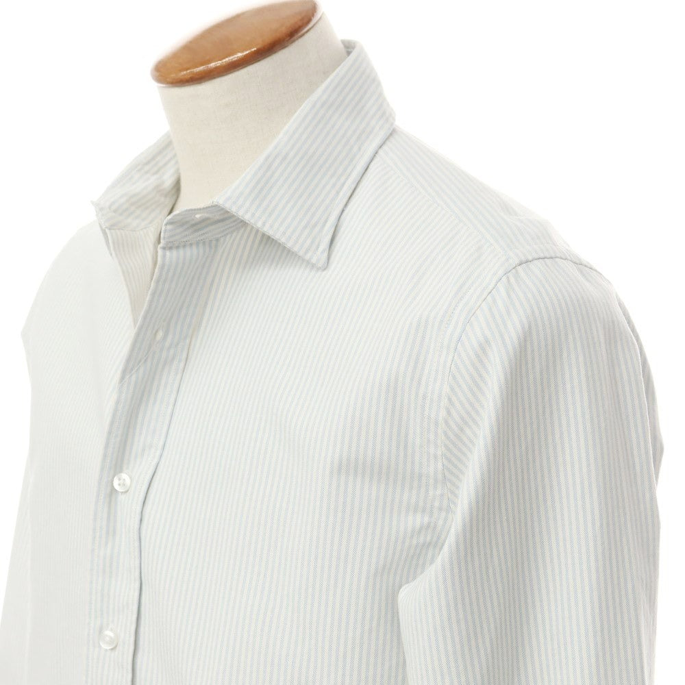 [New] TAGLIATORE Oxford cotton striped casual shirt, light blue x white [40] [Condition rank N] [Men&