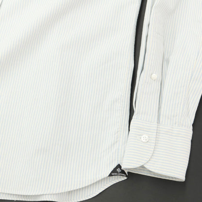 [New] TAGLIATORE Oxford cotton striped casual shirt, light blue x white [40] [Condition rank N] [Men&