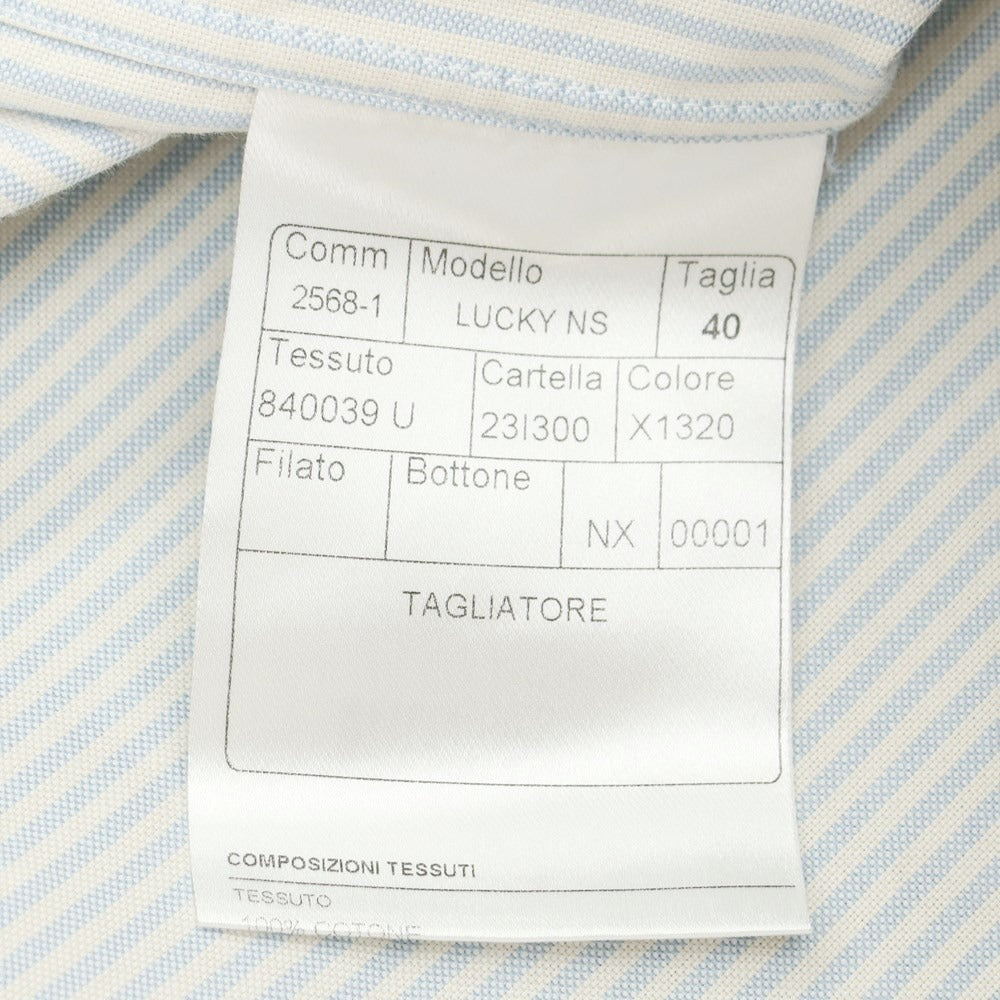 [New] TAGLIATORE Oxford cotton striped casual shirt, light blue x white [40] [Condition rank N] [Men&