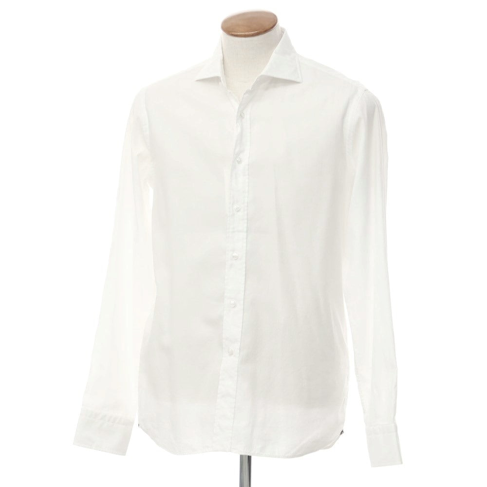 [New] TAGLIATORE Herringbone Woven Cotton Casual Shirt White [40] [Condition Rank N] [Men&