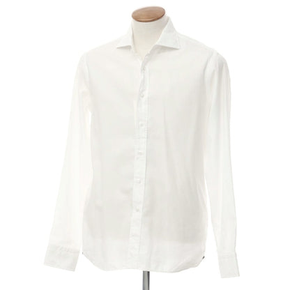 [New] TAGLIATORE Herringbone Woven Cotton Casual Shirt White [40] [Condition Rank N] [Men&