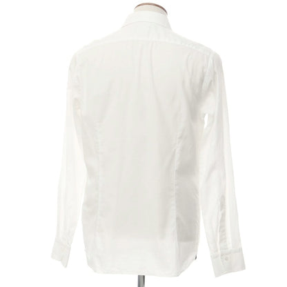 [New] TAGLIATORE Herringbone Woven Cotton Casual Shirt White [40] [Condition Rank N] [Men&