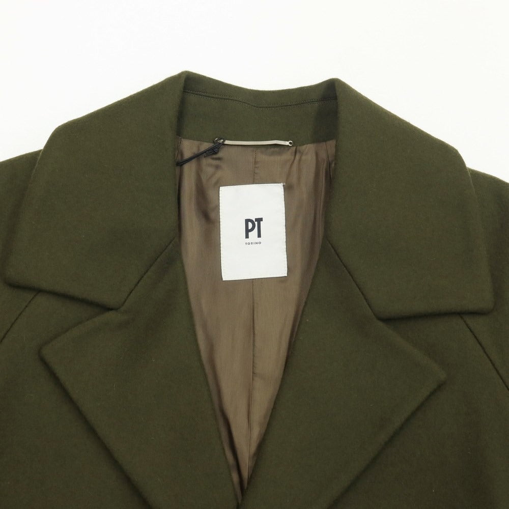[New] PT TORINO Wool Nylon Chesterfield Coat
 Olive [Size 46] [GRN] [A/W] [Condition Rank N] [Men&