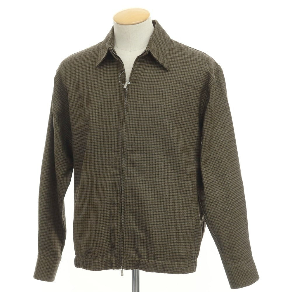 [New] PT TORINO Wool Check Zip-up Swing Top Blouson Olive x Black [Size 38] [GRN] [A/W] [Condition Rank N] [Men&