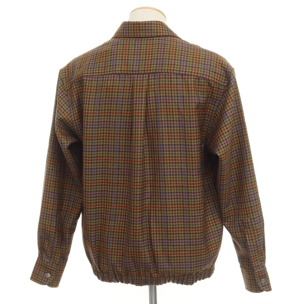 [New] PT TORINO Wool Check Zip-up Swing Top Blouson
 Ochre x multi-color [Size 37] [BRW] [A/W] [Condition Rank N] [Men&