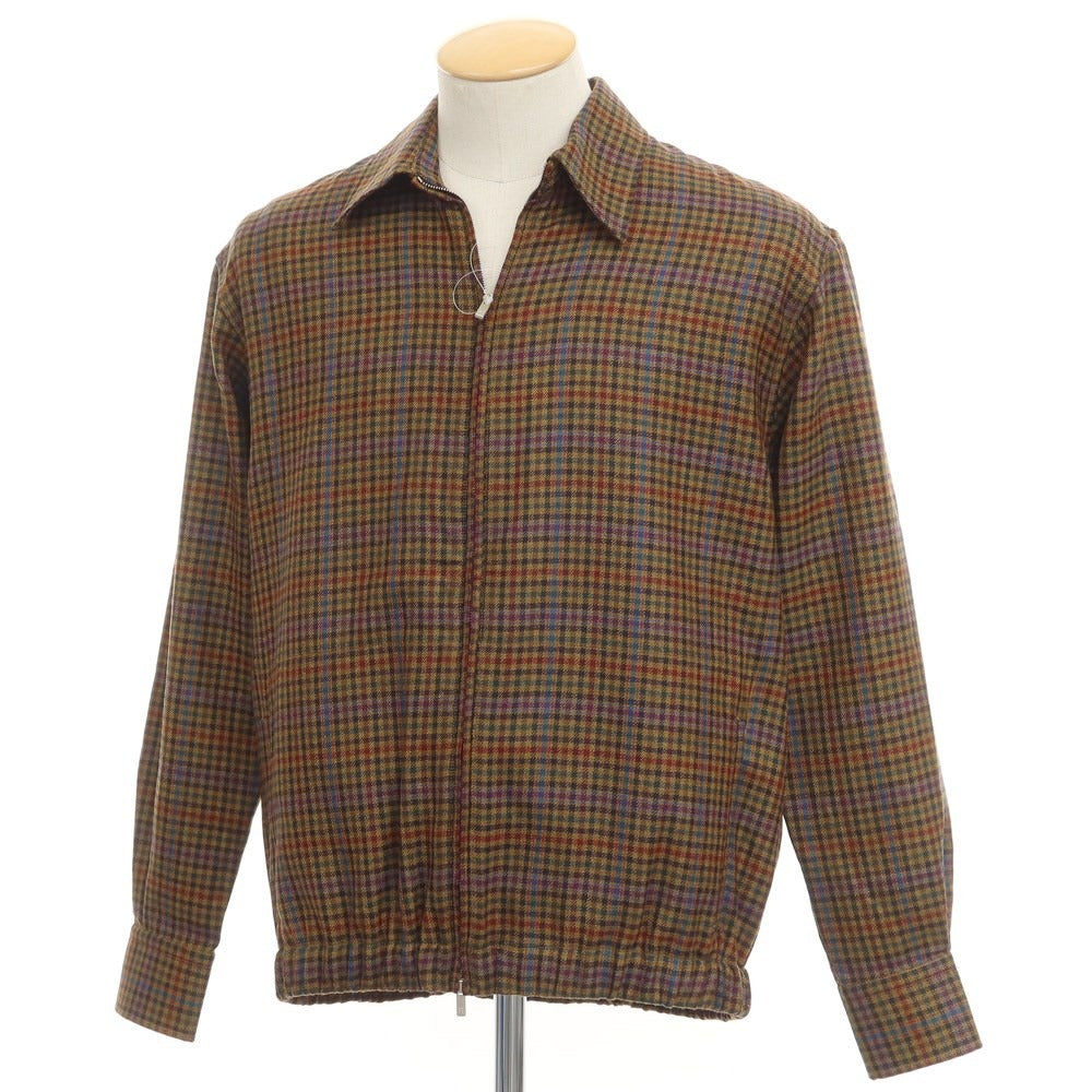 [New Outlet] PT TORINO Wool Check Zip-up Swing Top Blouson
 Ochre x multi-color [Size 37] [Brown] [A/W] [Condition Rank N-] [Men&