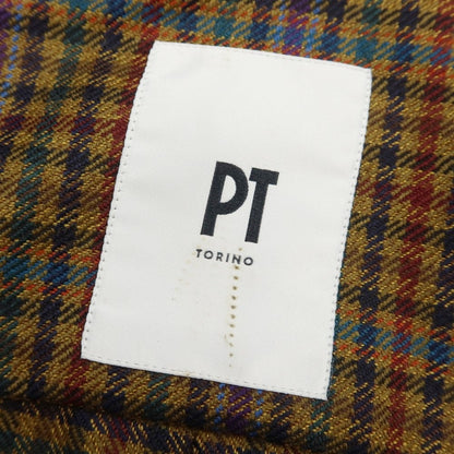 [New Outlet] PT TORINO Wool Check Zip-up Swing Top Blouson
 Ochre x multi-color [Size 37] [Brown] [A/W] [Condition Rank N-] [Men&