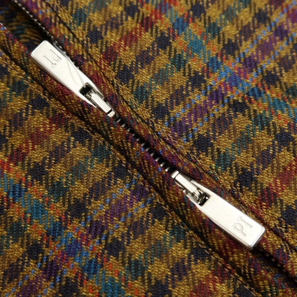 [New] PT TORINO Wool Check Zip-up Swing Top Blouson
 Ochre x multi-color [Size 39] [BRW] [A/W] [Condition Rank N] [Men&