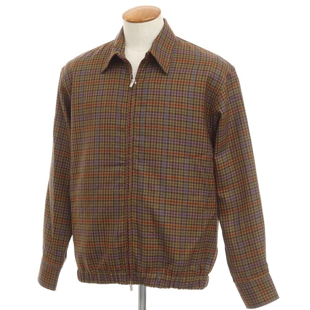 [New Outlet] PT TORINO Wool Check Zip-up Swing Top Blouson
 Ochre x multi-color [Size 39] [Brown] [A/W] [Condition Rank N-] [Men&